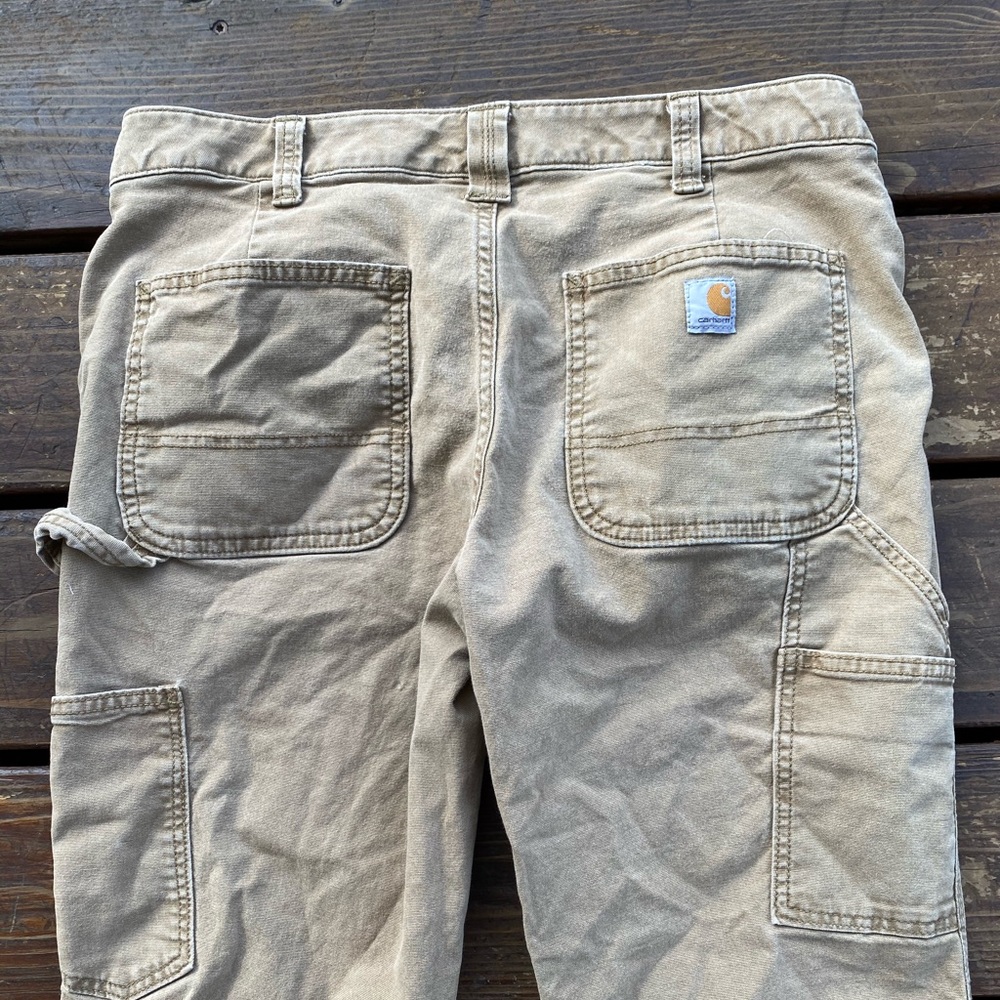 Carhartt tan carpenter utility pants jeans short 8
